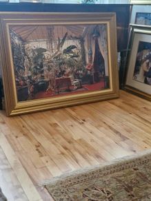 Large Framed Canvas-Style Botanical Print