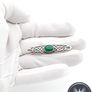 Celtic Sterling Silver Green Chalcedony Brooch Image 7