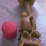 vintage resin boy candle holder, good details Image 2