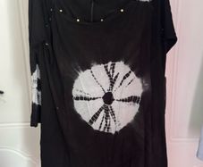 El Zingaro Italiano long line black fancy tunic size L UK14/16 EU42/44 Postage included