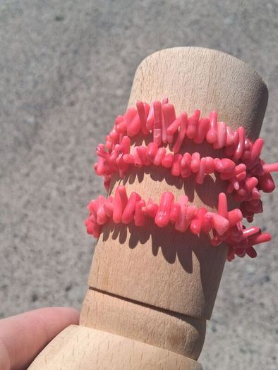 3 x Natural Blood Orange Coral Bracelets