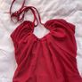 Pink vanilla dark red ruched mini halter dress Image 5