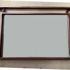 Large bronze over mantle mirror
