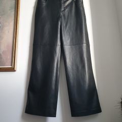 Mango faux leather trousers size uk 14