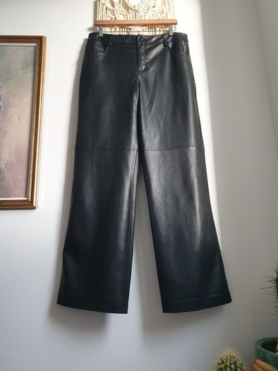 Mango faux leather trousers size uk 14