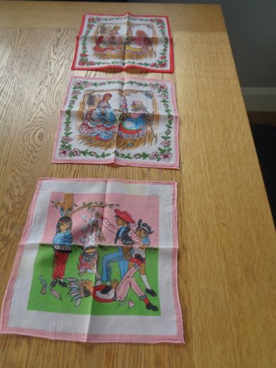 Vintage Childrens Hankerchiefs x 3 for Sale