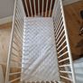 White Wooden Baby Cot Crib with Mattress Excellent Condition Image 4