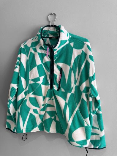 Pre Owned Dunnes Stores Green Geometric Fleece