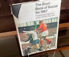 Vintage Hardcover Copy of The Boys Book of Soccer for 1967 Cover photo Celebrating England 1966 World Cup