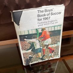 Vintage Hardcover Copy of The Boys Book of Soccer for 1967 Cover photo Celebrating England 1966 World Cup