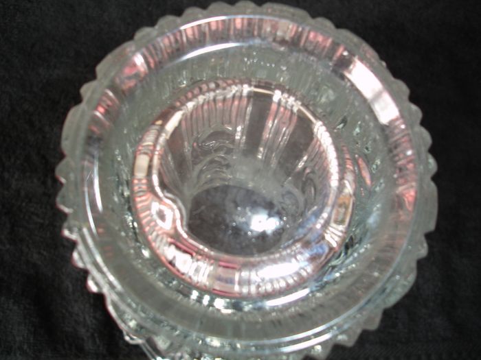 Elena Borgonovo Tall/Heavy Clear Glass Vase Italy 10 inches