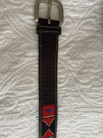 Belt Leather Belt Hand made Hand beaded