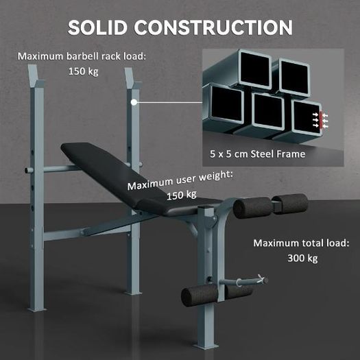 Adjustable Weight Bench with Barbell Rack
