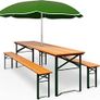 Wooden Folding table and two benches picnic set  (3 pieces) Image 2