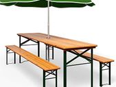 Wooden Folding table and two benches picnic set  (3 pieces)