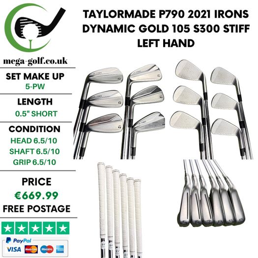 Taylormade P790 2021 Irons / 5-Pw / Dynamic Gold 105 S300 Stiff / Left Hand