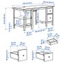 Hemnes office desk - white stain Image 3