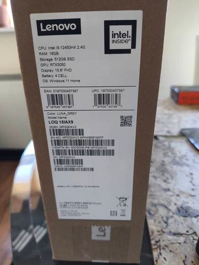 Gaming Laptop Lenovo Loq i5 12450HX 8/12 RTX3050 6gb 95w 16gb Ddr5 512GB Nvme 144hz Win11 Rgb
