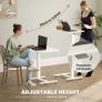 Height Adjustable Standing Desk, Pneumatic Sit Stand Desk for Laptop, Mobile Overbed Table with Wheels for Home Office, White Image 4