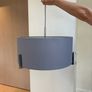 Satin Chrome 3 Light Pendant with Blue Shade Image 3