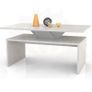 Rectangular White Oak Coffee Table With Shelf Image 6