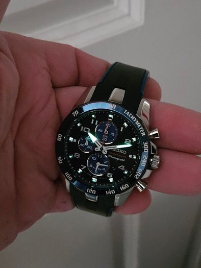 Watch Seiko Sportura. Chronograph. Alarm