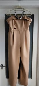 RIVER ISLAND camel jumpsuit Sz 16 UK - Bnwt Rrp 60 sterling