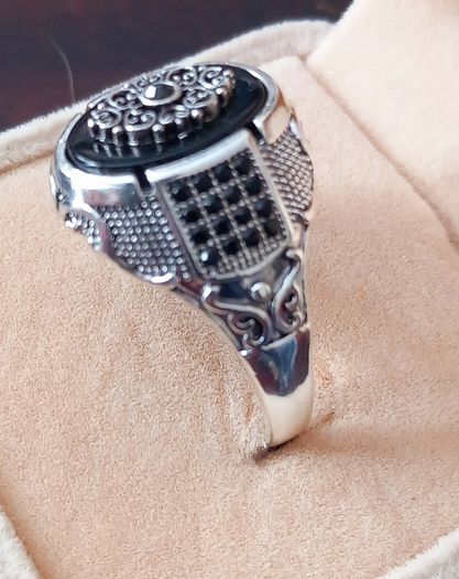Retro Handmade Turkish Design Signet Ring for Men