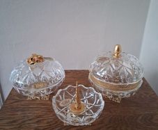 Vintage Killarney Irish Crystal Trinket/Vanity Set