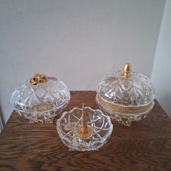 Vintage Killarney Irish Crystal Trinket/Vanity Set