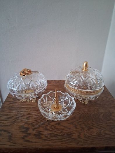 Vintage Killarney Irish Crystal Trinket/Vanity Set
