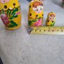 Vintage Russian Ussr Wooden 3 Piece Hand Painted Matryoshka Nesting Dolls Image 2