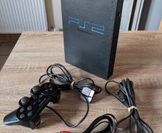 PS2 Console with official controller and cables