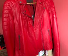 Muubaa red leather jacket