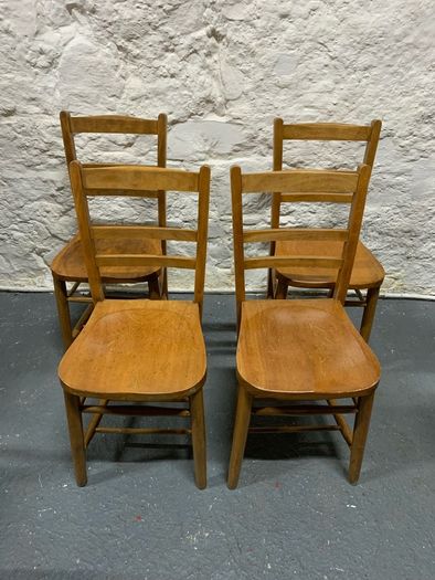 Set of 4 Vintage Elm Dining Chairs.