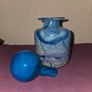 Blue Glass Bottle with Stopper Image 3