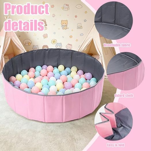 Kids Baby Round Pool Ball Pit, Outdoor Indoor Nursery Baby Playpen for Toddler Boys Girls (100CM)