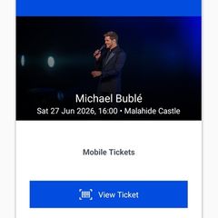 Michael buble front ticket