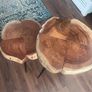 Rustic Solid Wood Nesting Side Tables Set Image 2