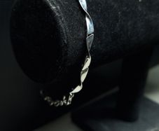 Sterling Silver Twisted Link Bracelet Hallmarked