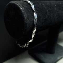 Sterling Silver Twisted Link Bracelet Hallmarked