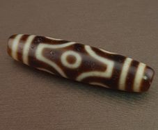 Antique 6 Eyes Himalayan Tibetan Agate Dzi Bead Amulet Pendant