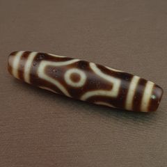 Antique 6 Eyes Himalayan Tibetan Agate Dzi Bead Amulet Pendant