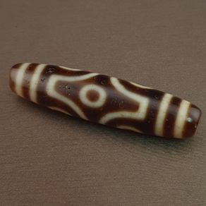 Antique 6 Eyes Himalayan Tibetan Agate Dzi Bead Amulet Pendant