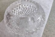 Vintage Small Heavy Bohemia Hand Cut Lead Crystal 24% Au Plomb Czechoslovakia small bowl .