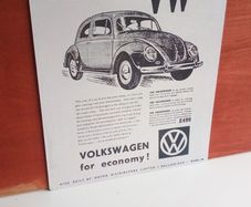 Vw Beetle Reproduction Irish Advert Poster Ireland, Irish Memorabilia