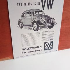Vw Beetle Reproduction Irish Advert Poster Ireland, Irish Memorabilia