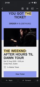 Croke Park- The Weeknd- saturday 22 August