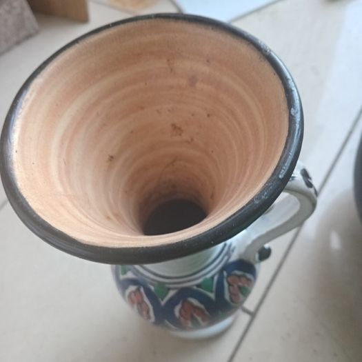 Vintage Portugese Crafted Artisan Hand Painted Vase