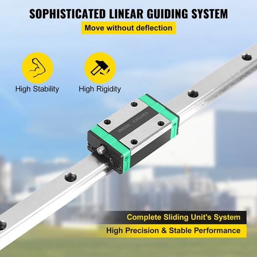 3PCS Linear Rail 2-167.6 cm(0.78-66 Inch), Linear Bearings and Rails with 4PCS HSR20 Bearing Block, Linear Motion Slide Rails plus for DIY CNC Routers Lathes Mills, Linear Slide Kit fit X Y Z Axis